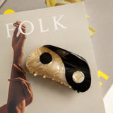 Yin Yang Hair Clip Black