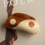 Yin Yang Hair Clip Brown
