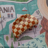 Kitsch Checkered Hair Clip Brown