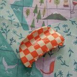 Kitsch Checkered Hair Clip Orange