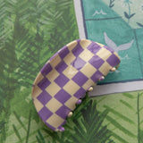 Kitsch Checkered Hair Clip Purple