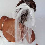 Esther Pearl & Bow Bridal Veil White