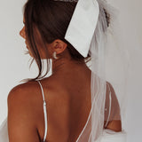 Esther Pearl & Bow Bridal Veil White