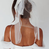 Esther Pearl & Bow Bridal Veil White