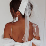 Esther Pearl & Bow Bridal Veil White