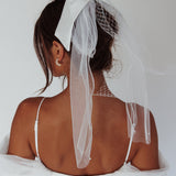 Esther Pearl & Bow Bridal Veil White