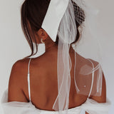 Esther Pearl & Bow Bridal Veil White