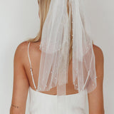Bella Pearl & Glitter Star Veil White