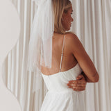 Bella Pearl & Glitter Star Veil White