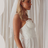 Bella Pearl & Glitter Star Veil White