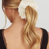 Emily Lace Scrunchie White