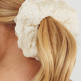 Emily Lace Scrunchie White
