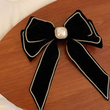 Evie Bow Hairclip Black