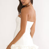 Moonlis Strapless Romper Off White