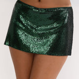 Diamora Sequin Mini Skort Hunter Green