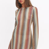 Raley Backless Crochet Mini Dress Rainbow
