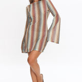 Raley Backless Crochet Mini Dress Rainbow