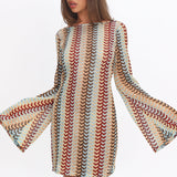 Raley Backless Crochet Mini Dress Rainbow