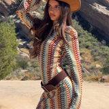 Raley Backless Crochet Mini Dress Rainbow