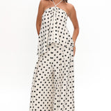 Galentines Halterneck Top Polka Dot Ivory