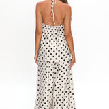 Galentines Wide Leg Pants Polka Dot Ivory