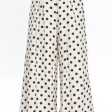 Galentines Wide Leg Pants Polka Dot Ivory