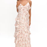 Cameela Ruffle Trim Maxi Dress Floral Blush