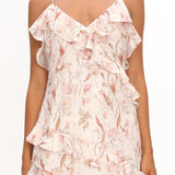 Cameela Ruffle Trim Maxi Dress Floral Blush