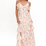 Cameela Ruffle Trim Maxi Dress Floral Blush