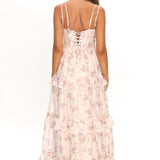 Layna Frill Trim Maxi Dress Floral Blush