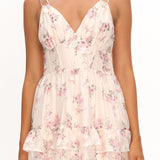 Layna Frill Trim Maxi Dress Floral Blush