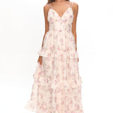Layna Frill Trim Maxi Dress Floral Blush