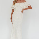Beauty Within On-Off-Shoulder Maxi Dress Cream