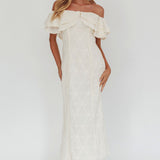 Beauty Within On-Off-Shoulder Maxi Dress Cream