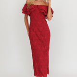 Beauty Within On-Off-Shoulder Maxi Dress Wine