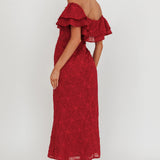 Beauty Within On-Off-Shoulder Maxi Dress Wine
