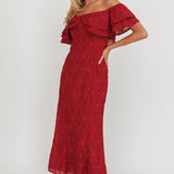 Beauty Within On-Off-Shoulder Maxi Dress Wine