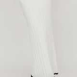 Liloh Contrast Trim Ribbed Maxi Skirt White