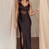 Better Believe Lace Insert Maxi Dress Black