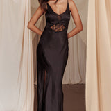Better Believe Lace Insert Maxi Dress Black