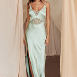 Better Believe Lace Insert Maxi Dress Sage