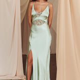 Better Believe Lace Insert Maxi Dress Sage