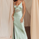 Better Believe Lace Insert Maxi Dress Sage
