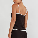Only One Tie Front Top Black