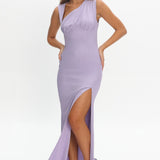 Daleela Asymmetric Neckline Maxi Dress Lilac