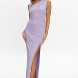 Daleela Asymmetric Neckline Maxi Dress Lilac