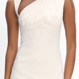 Daleela Asymmetric Neckline Maxi Dress Vanilla