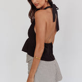 Zoriah Twist Bust Halterneck Top Black