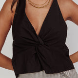 Zoriah Twist Bust Halterneck Top Black