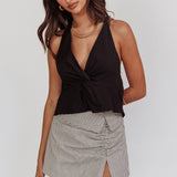 Zoriah Twist Bust Halterneck Top Black